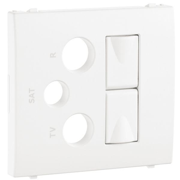 COV PLATE F/R-TV-SAT-2XRJ45 MULT SOCKET WHITE image 2