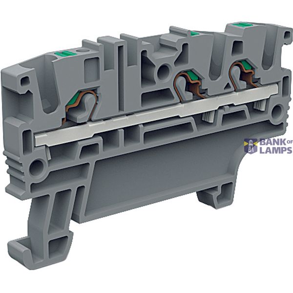 Double-level push-in terminal EFC210GR 2.5 mm² gray image 1