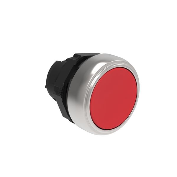 Push-Push button actuator Ø22mm Platinum series chromed plastic, flush. Push ON-Push OFF, red image 1