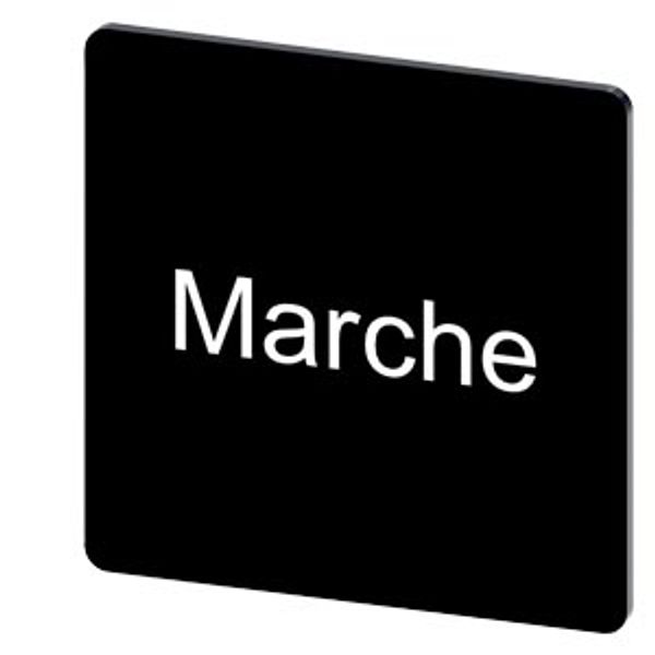 Labeling plate 27 x 27 mm, label black, labeling: Marche image 1