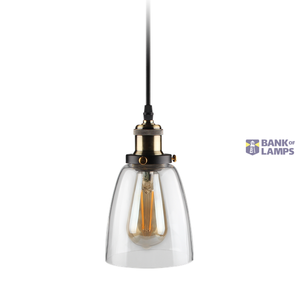 Tulip Cone Pendent Shaped Shade Fitting Clear Max.60W E27 image 1