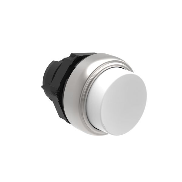 Push-Push button actuator Ø22mm Platinum series chromed plastic, extended. Push ON-Push OFF, white image 1