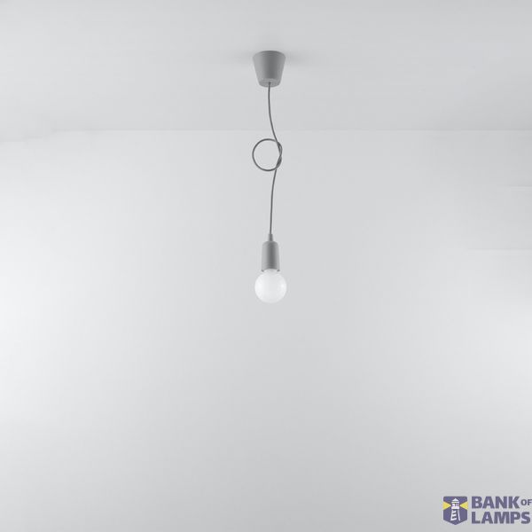 HANGING LAMP DIEGO 1 GRAY E27 1X60W IP20 image 6
