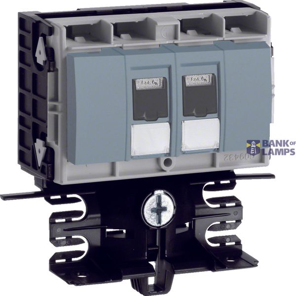 Equipment Carrier Technical Part Data Connection 2xCat.6A to SL 20x55mm Aluminum Decor image 1
