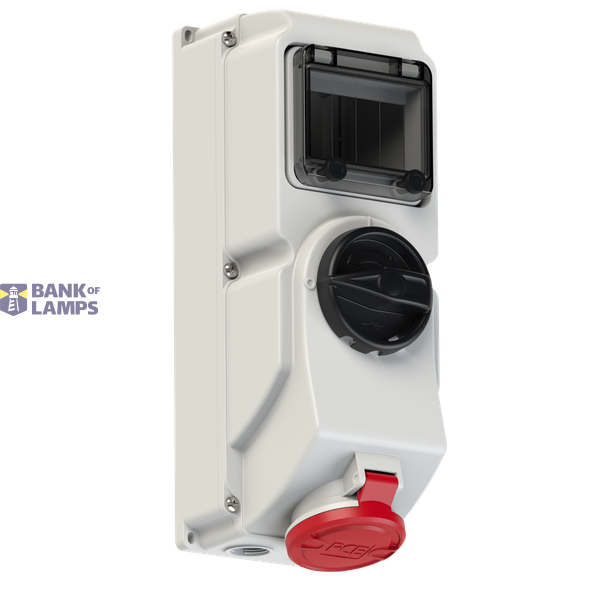 Fixed socket with switch, 16A 5P 6h IP44/54 image 1