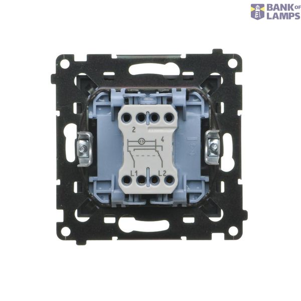 Double socket outlet with earthing for IP44 version with frame seal, with shutters, (module), Simon 24, IP20/IP44, 16A, graphite mat, Flap color: Transparent image 1