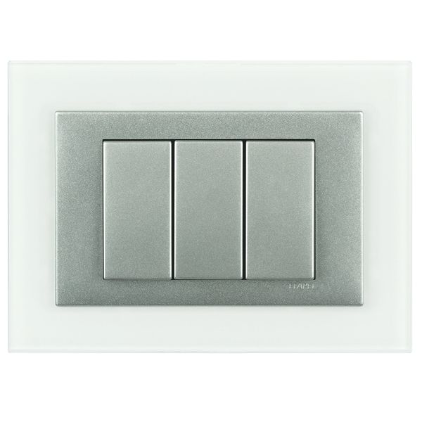 FRAME 3 MOD F/ ADAPTER 3 MOD CRISTAL/ALUMIN image 1