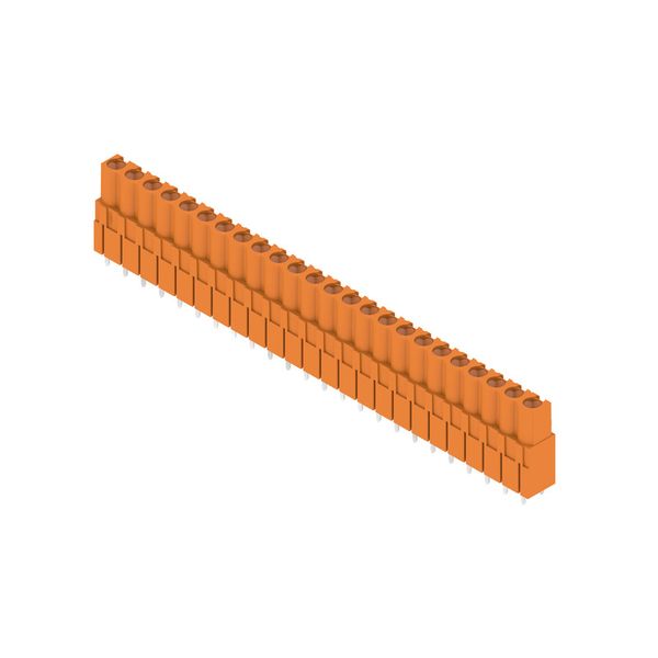 PCB plug-in connector, female header, closed side, THT solder connection, 5.08 mm, Number of poles: 24, 180°, Solder pin length (l): 3.2 mm, tinned, orange, Box image 2