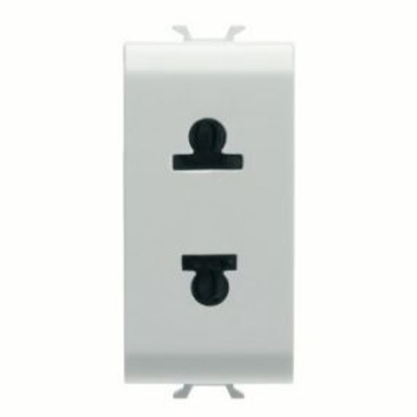 EURO-AMERICAN STANDARD SOCKET-OUTLET 250/125V ac - 2P 15A - 1 MODULE - SATIN WHITE - CHORUSMART image 1