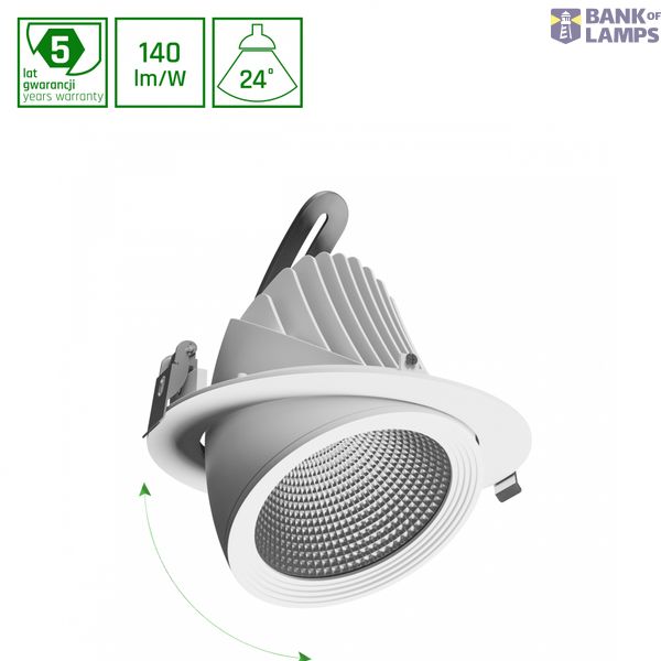 SAL SILENA 2 840 27W 230V 24deg White MESH image 1