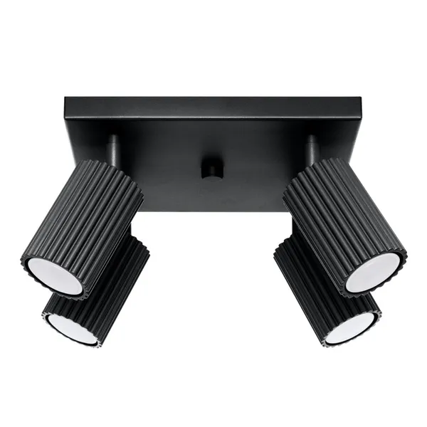 CEILING LAMP WITH FOUR SPOTLIGHTS ON A SQUARE ROSETTLE, CARBON SERIES image 1