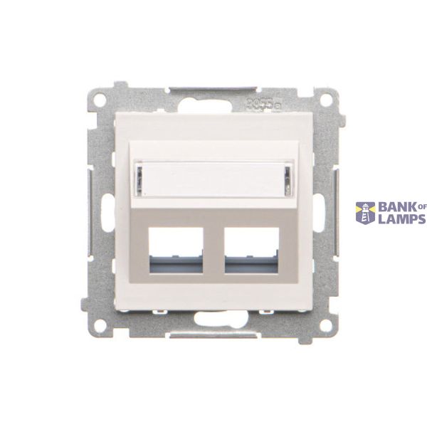 Double angled cover for ITC socket for Keystone, white matt image 1