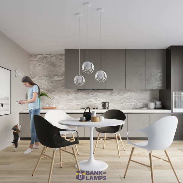 HANGING LAMP TULOS 3P WHITE E27 3X60W IP20 image 4
