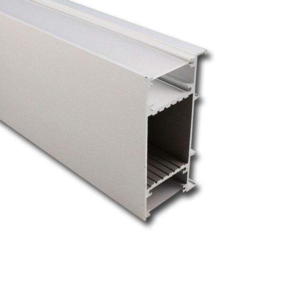 Wall-mounted aluminum profile NB, 42x85 mm, White diffuser, complete, 2 m image 1