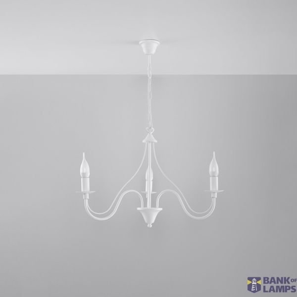 MINERVA CHANDELIER 3 WHITE E14 3X40W IP20 image 5