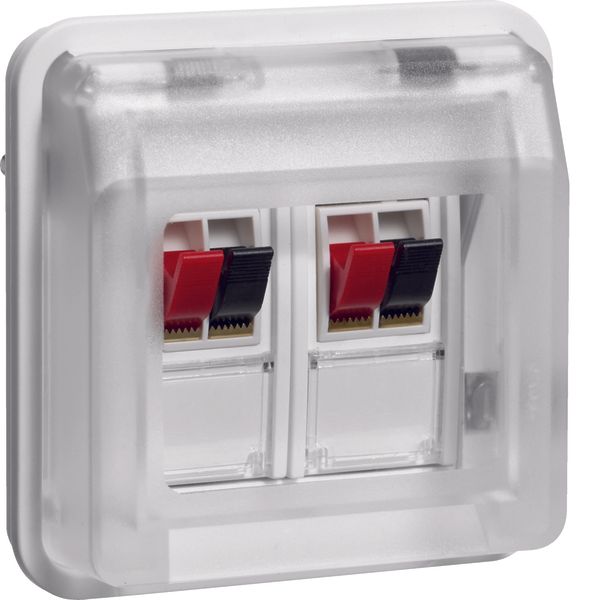 Stereo loudspeaker conn.boxes-insert hinged cover surf./flushmtd,labfi image 1