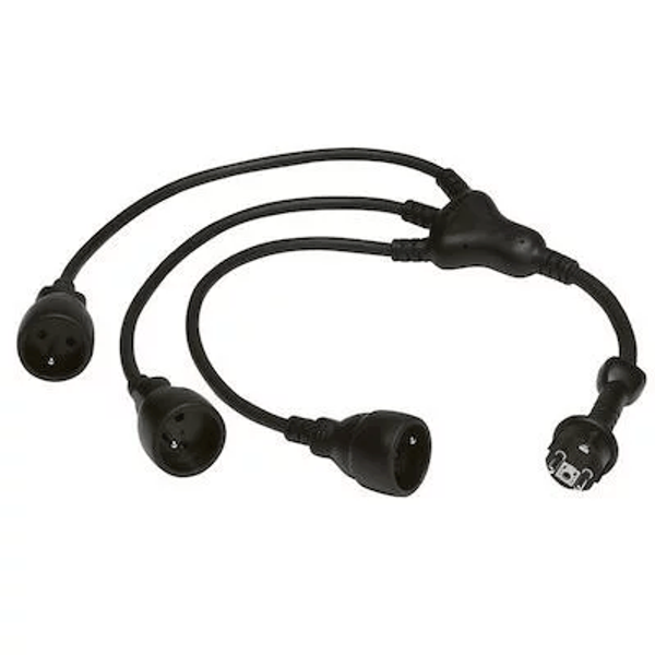 Extension Lead Octopus 3×2P+E 16A Rubber Black image 1