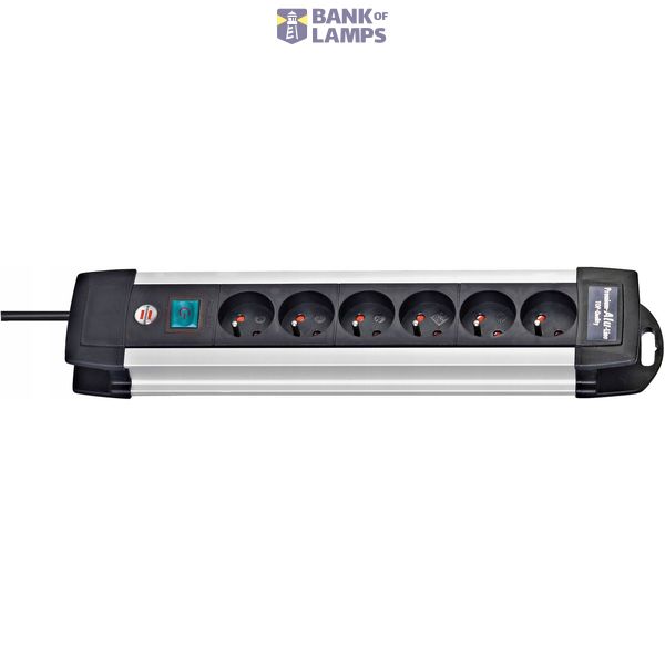 Premium-Alu-Line extension socket 6-way 3m H05VV-F 3G1.5 *FR/BE* image 1