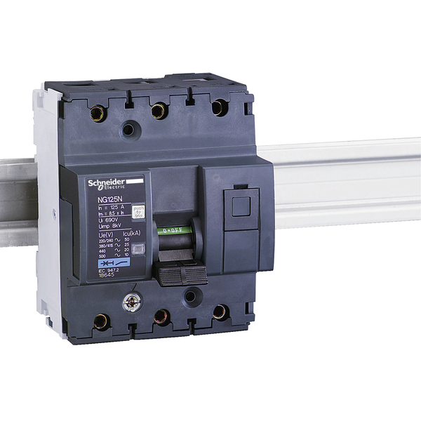 Miniature circuit-breaker, Acti9 NG125N, 3P, 125 A, B curve, 25 kA (IEC 60947-2) image 3