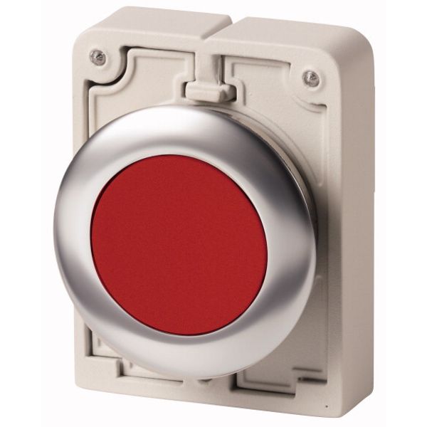 M30I-FDR-R Pushbutton, RMQ-Titan, flat, maintained, red, blank, Front ring stainless steel image 1