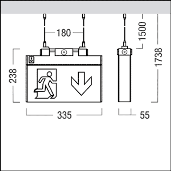 ECOSIGN 160 P MSC-CORD15 suspension - Pendant suspension image 2