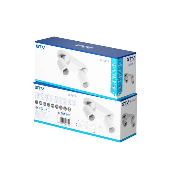 Ceiling luminaire BLINK II, GU10, max. 2*20 W, IP20, double, white image 2