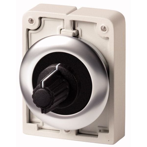 M30I-FR1K-BLANK Potentiometer, flat front, M30, 30.5 mm, Without scale/inscription, R 1 k„¦, P 0.5 W, Front ring stainless steel image 1