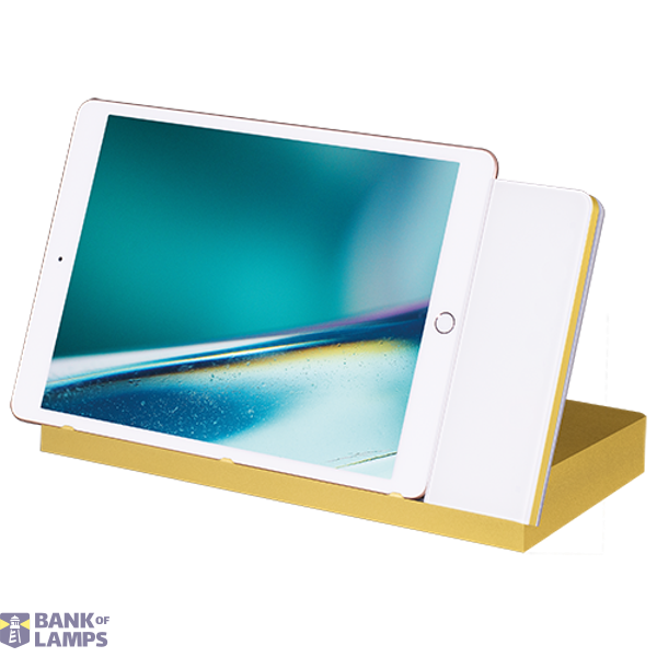 Table docking station with charging function and control function, housing gold, glass cover white image 1