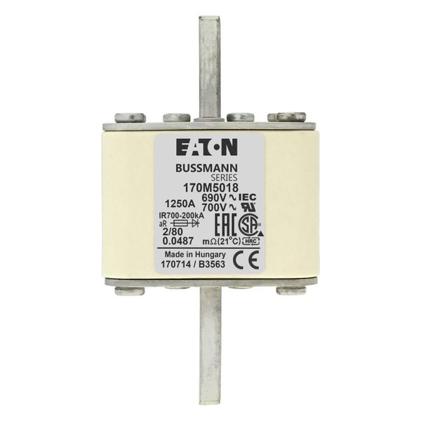 Fuse-link, high speed, 500 A, AC 690 V, size 2, 59 x 77 x 108 mm, aR, IEC, single indicator image 4