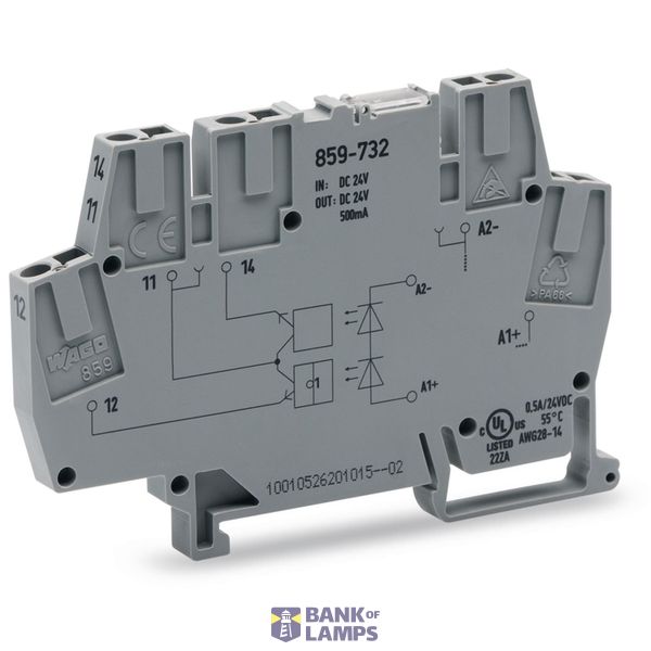 859-732 Optocoupler module; Nominal input voltage: 24 VDC; Output voltage range: 3 … 30 VDC image 2