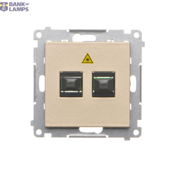 Double fiber optic sockets, champagne matt image 1