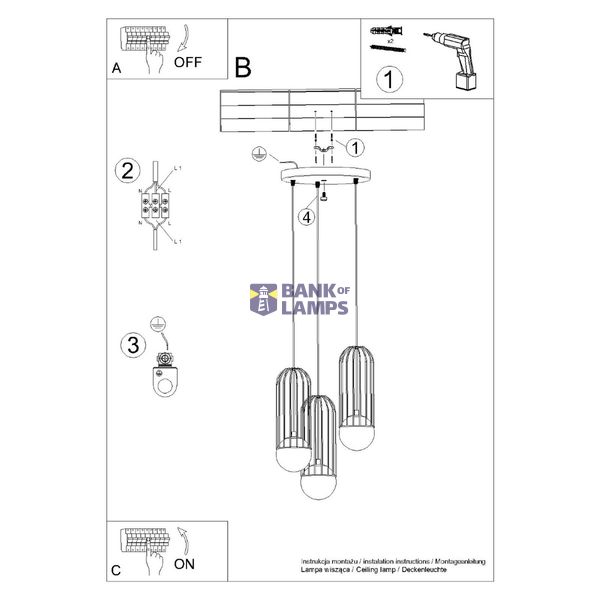 Pendant lamp BRINA  3P black image 8