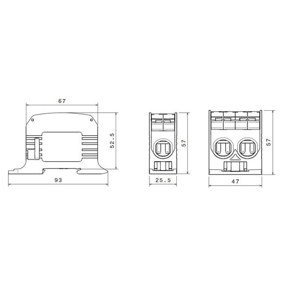 Aluminium /Copper terminal, 1-pole Double grey, 95mmý image 7