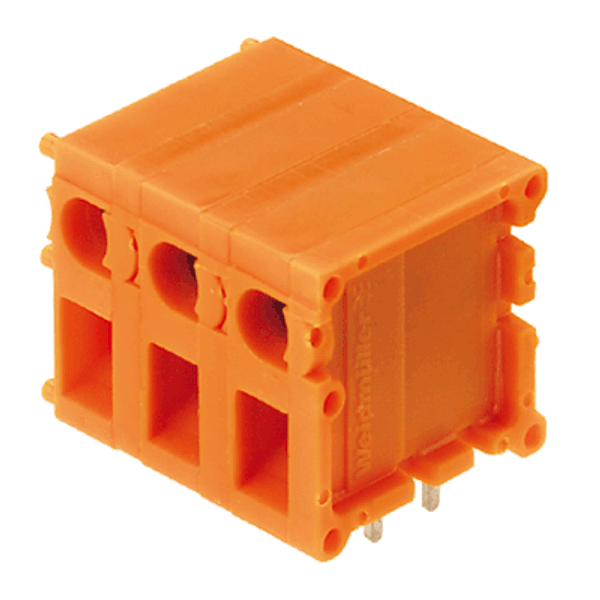 Printed circuit board terminals, 7.62 mm, Number of poles: 8, 90°, Solder pin length (l): 3.5 mm, tinned, orange, TOP connection, Clamping range, max. : 2.5 mm², Box image 1