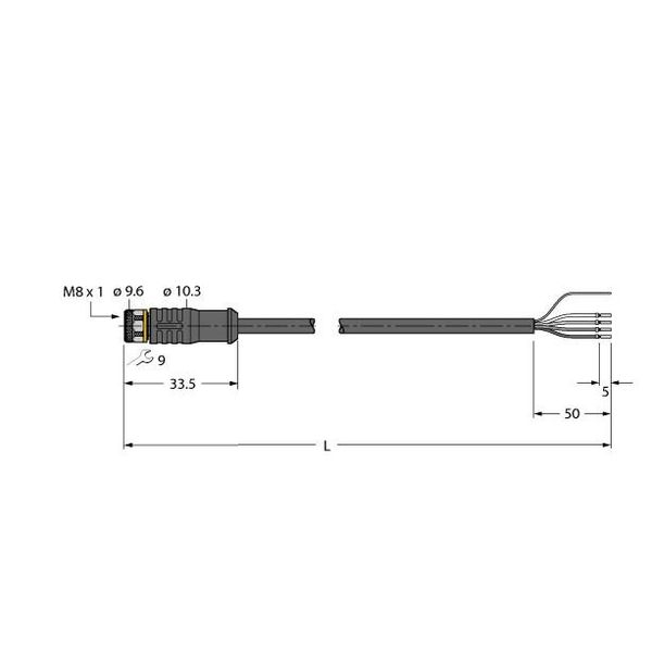 Actuator and Sensor Cable, PVC Connection Cable   PKGS4M-7/TEY image 1
