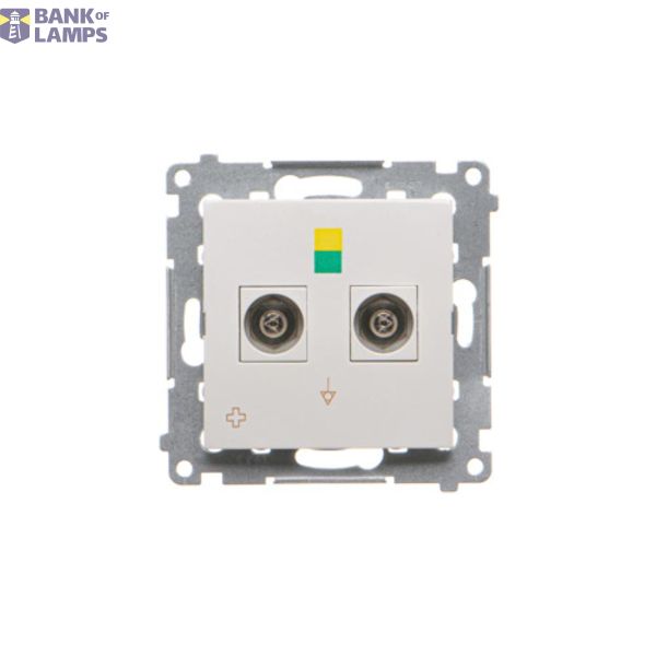 Double equipontential socket, (module), Screw terminals 2.5, 4, 6 mm2, antibacterial white image 1
