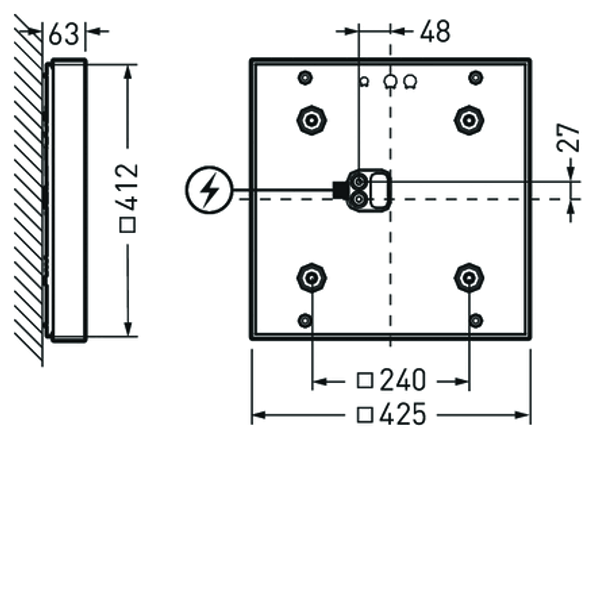 Wall and ceiling luminaire Olisq Q Diffuser White square ETBLE 20W 3000lm Lambertian (L) IP40 IK03 3 SDCM image 1