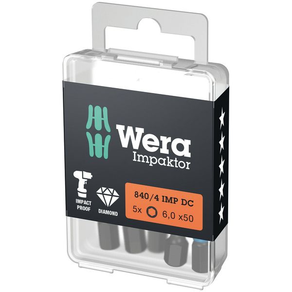 840/4 IMP DC Hex-Plus DIY Impaktor Bits, 4 x 50 mm, 5-delig image 2