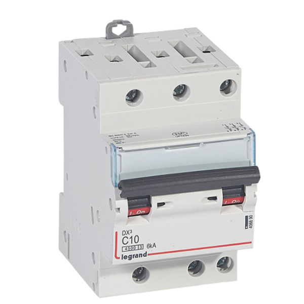 Circuit breaker DX³4500 3P 10 A C-curve 6 kA 400 V 3 modules image 1