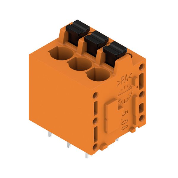 Printed circuit board terminals, 5.08 mm, Number of poles: 3, 180°, Solder pin length (l): 3.5 mm, tinned, orange, PUSH IN with actuator, Clamping range, max. : 2.5 mm², Box image 4