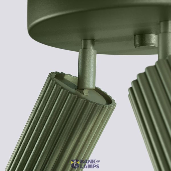 CARBON CEILING LAMP WITH REFLECTORS ON A ROUND OLIVE HEADLINING 3XGU10 image 9