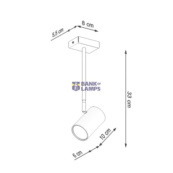CEILING LAMP NORANO BLACK GU10 1X40W IP20 image 5