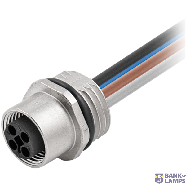 M12 Power female recept. T-cod. front PUR-wires 4x1.5 3m image 2