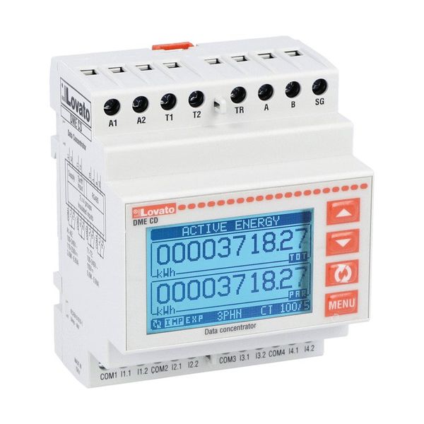 Data concentrator, expandable, with 8 programmable digital inputs, 4U, expandable, RS485 port, for data collection+pulse count from DMEM100T1 and DMED… image 1