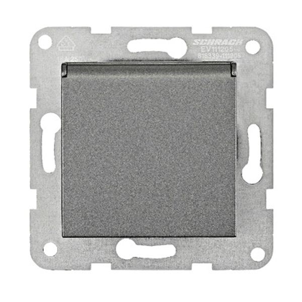 Socket outlet, flap cover, cage clamps, anthracite image 1