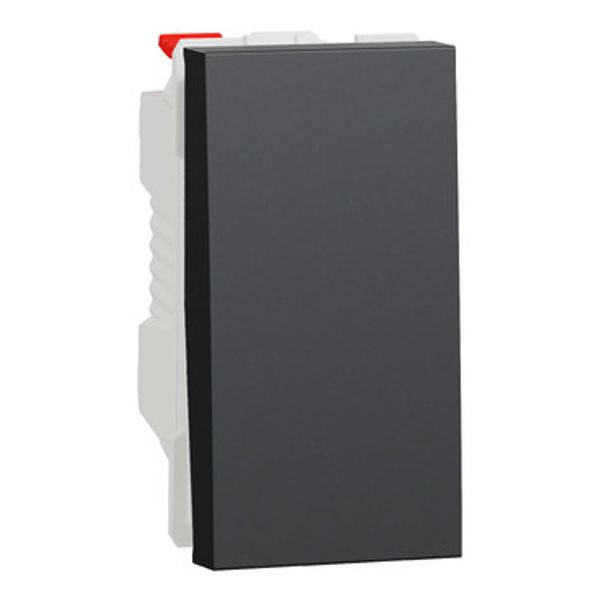 Push button switch, New Unica, + NO push-button, 10A, 1 module, anthracite image 2