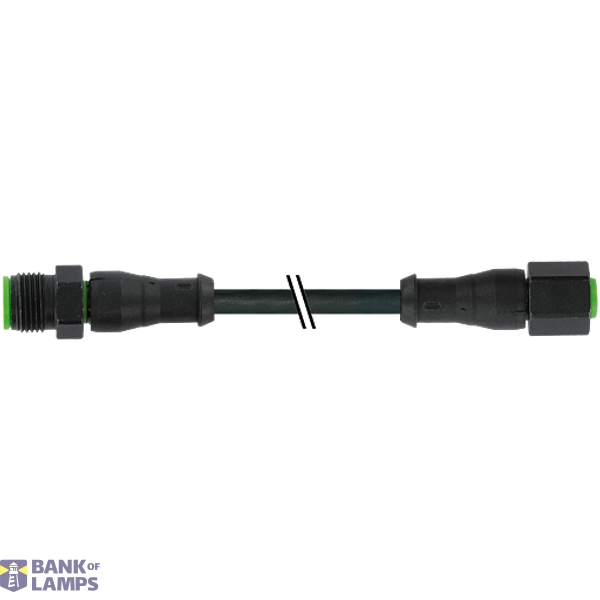 M12 male 0° / M12 female 0° A-cod. V2A SILICONE 4x0.34 bk 0.6m image 2