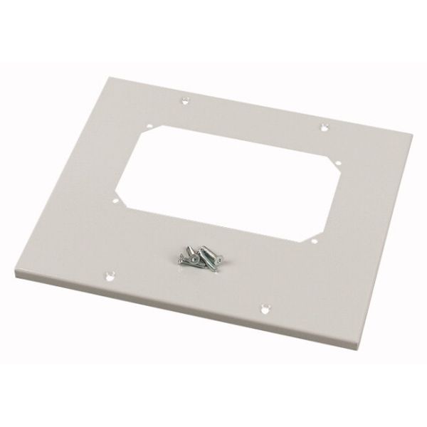 XLST5F44 Bottom-/top plate for F3A flanges, for WxD = 425 x 400mm, IP55, grey image 1