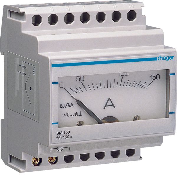 Analogue ammeter 0-150A indirect reading image 1