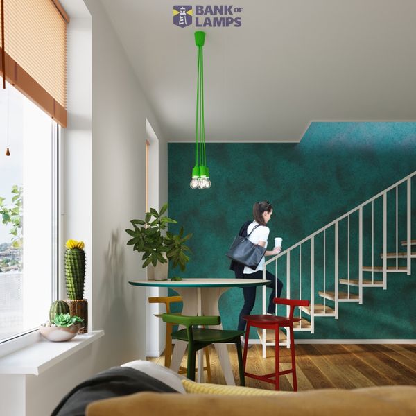 Hanging lamp DIEGO 3 green E27 3x60W IP20 image 7